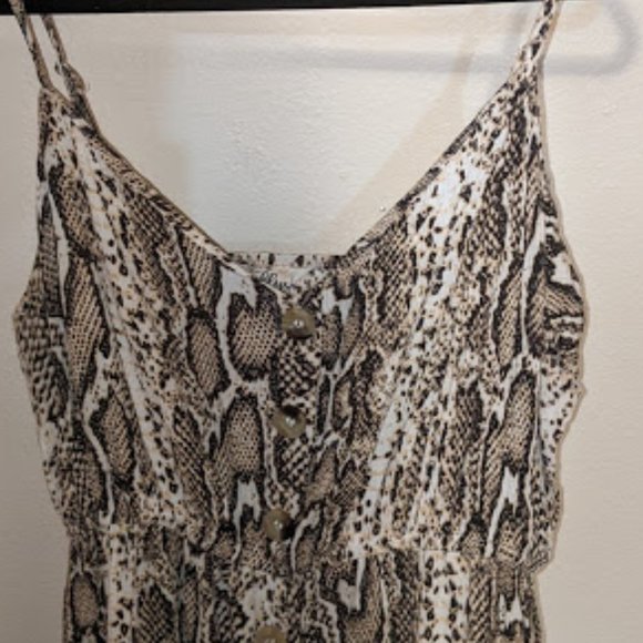 Hint of Blush Snake Print Midi Dress - Picture 3 of 5